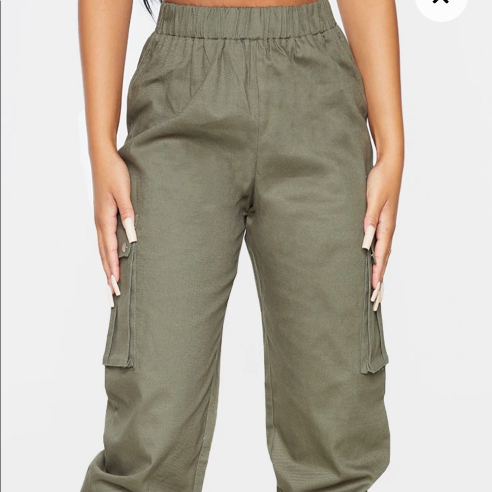 Khaki Pocket Detail Cargo Pants